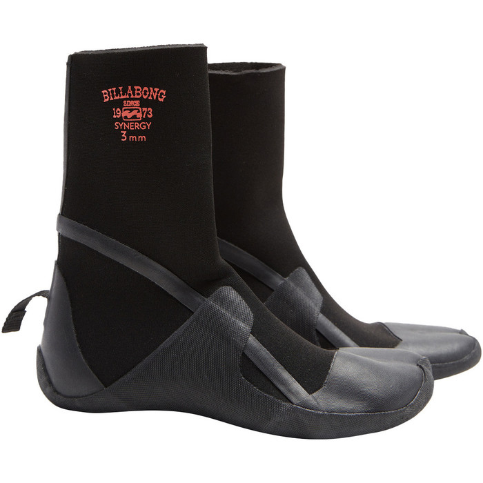 2024 Billabong Womens Synergy 3mm Hidden Split Toe Wetsuit Boots ABJWW00102 - Preto